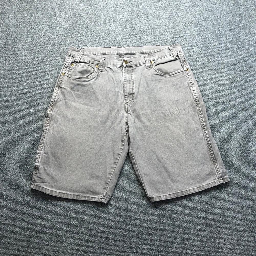 Genuine Dickies Mens Grey Canvas Carpenter Shorts Utility Workwear Size 36